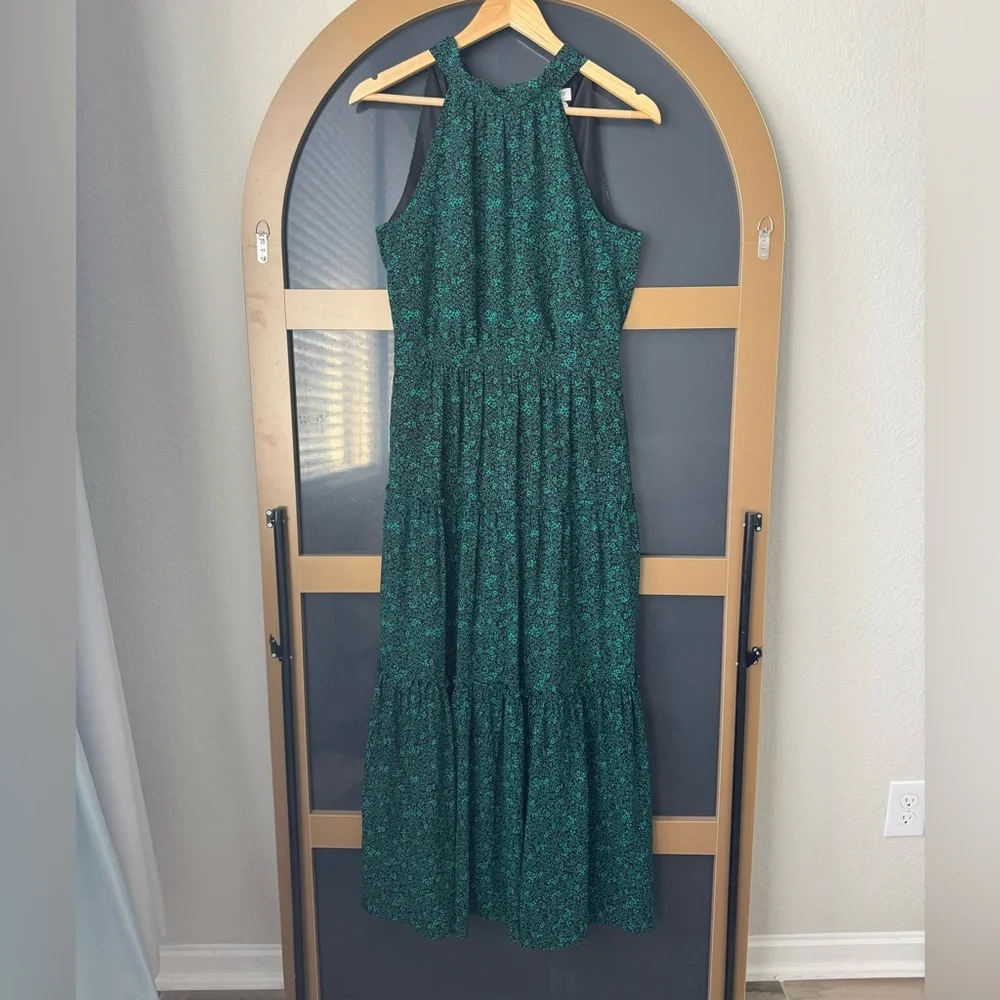 J.Crew Green Halter Maxi Dress Size 4 - Picture 1 of 8